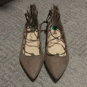 Unisa Taupe Lace-Up Flats